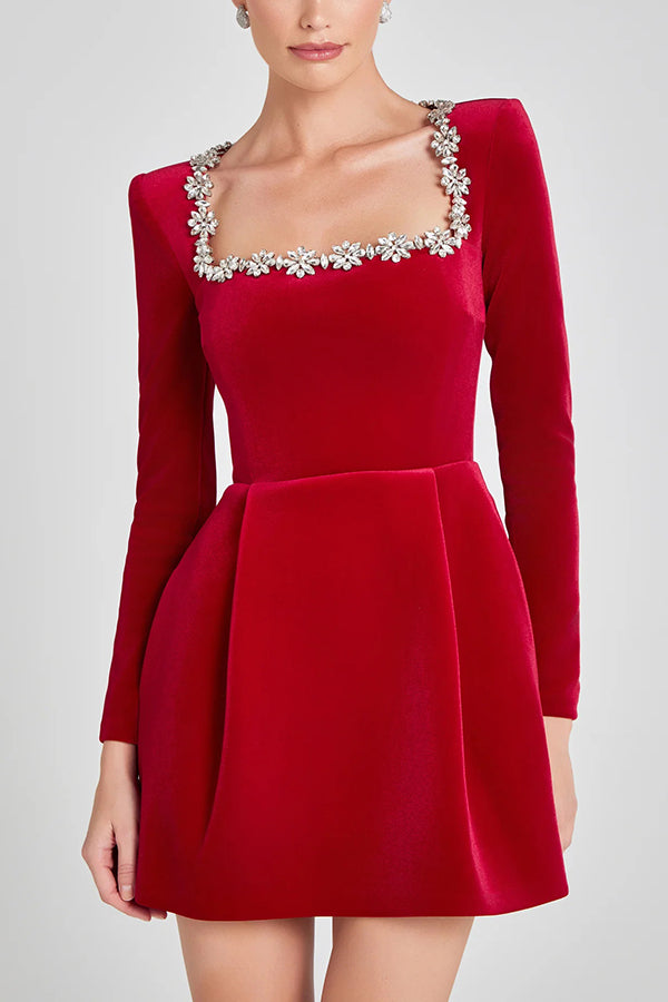 Opéra de Velours Embellished Mini Dress