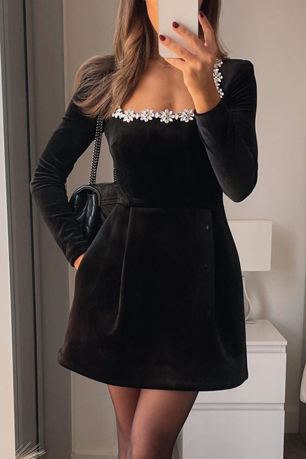 Opéra de Velours Embellished Mini Dress